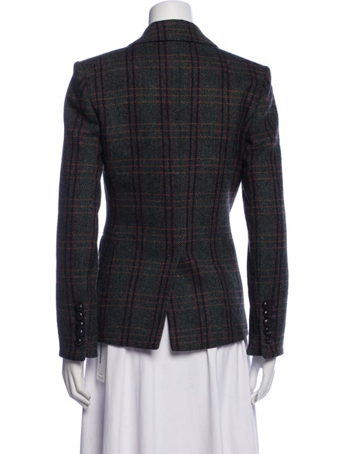 Veronica Beard Virgin Wool Plaid Print Blazer