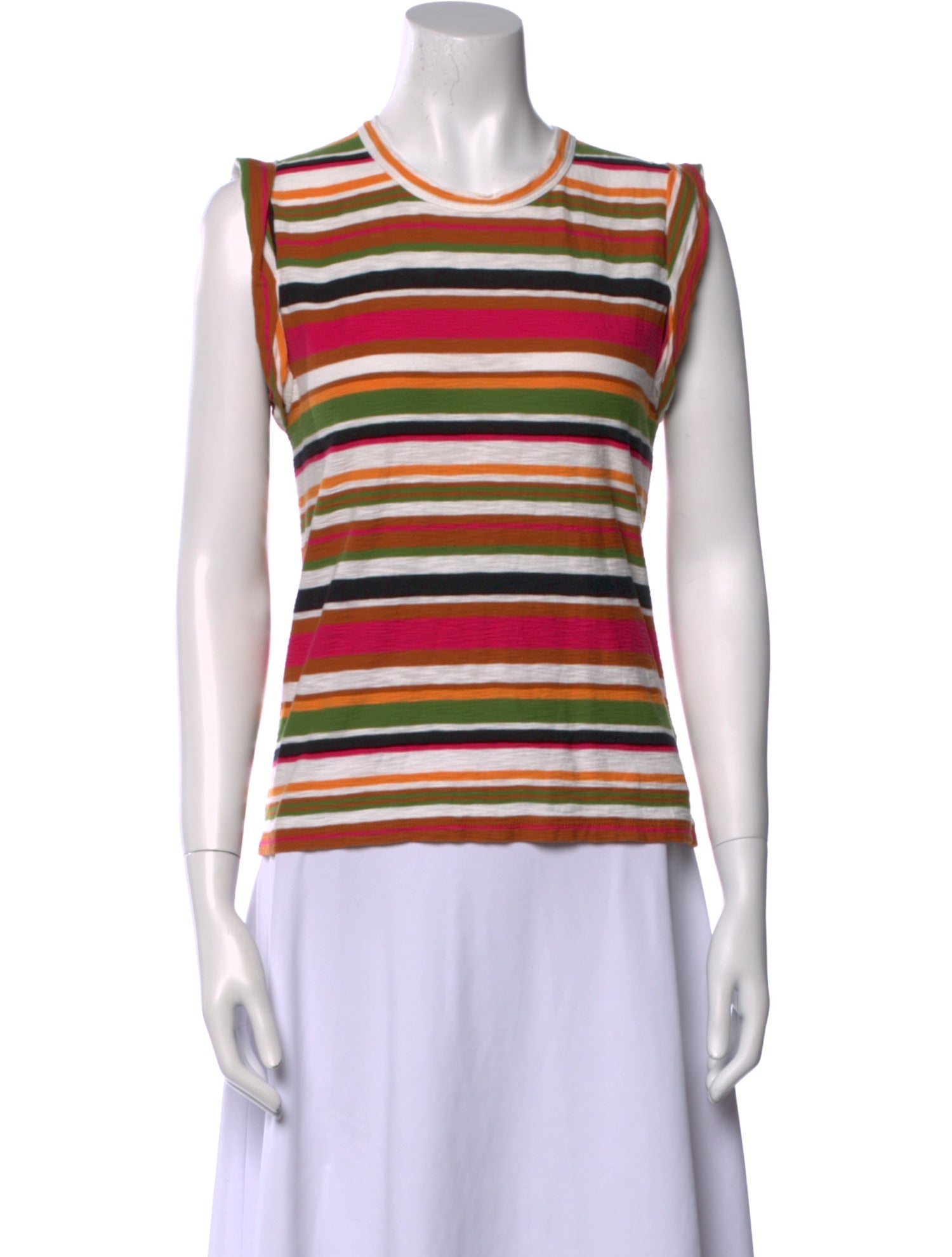 Veronica Beard Striped Crew Neck Top