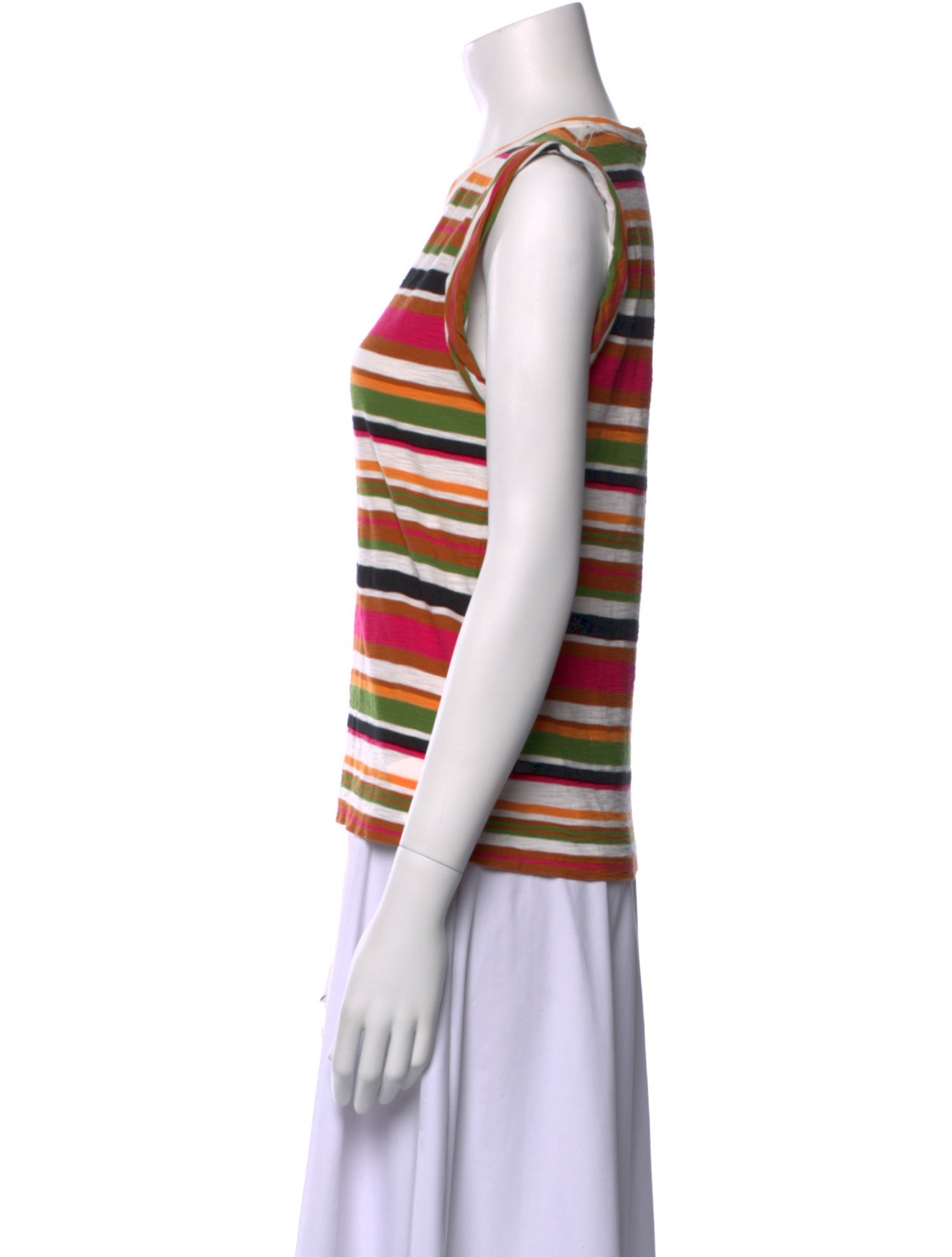 Veronica Beard Striped Crew Neck Top