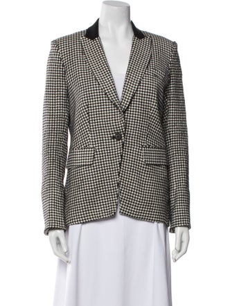 Veronica Beard Virgin Wool Houndstooth Print Blazer