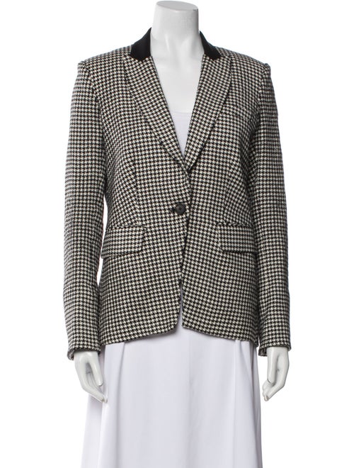 Veronica Beard Virgin Wool Houndstooth Print Blazer