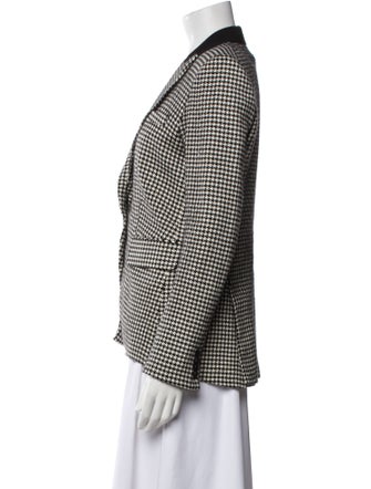 Veronica Beard Virgin Wool Houndstooth Print Blazer