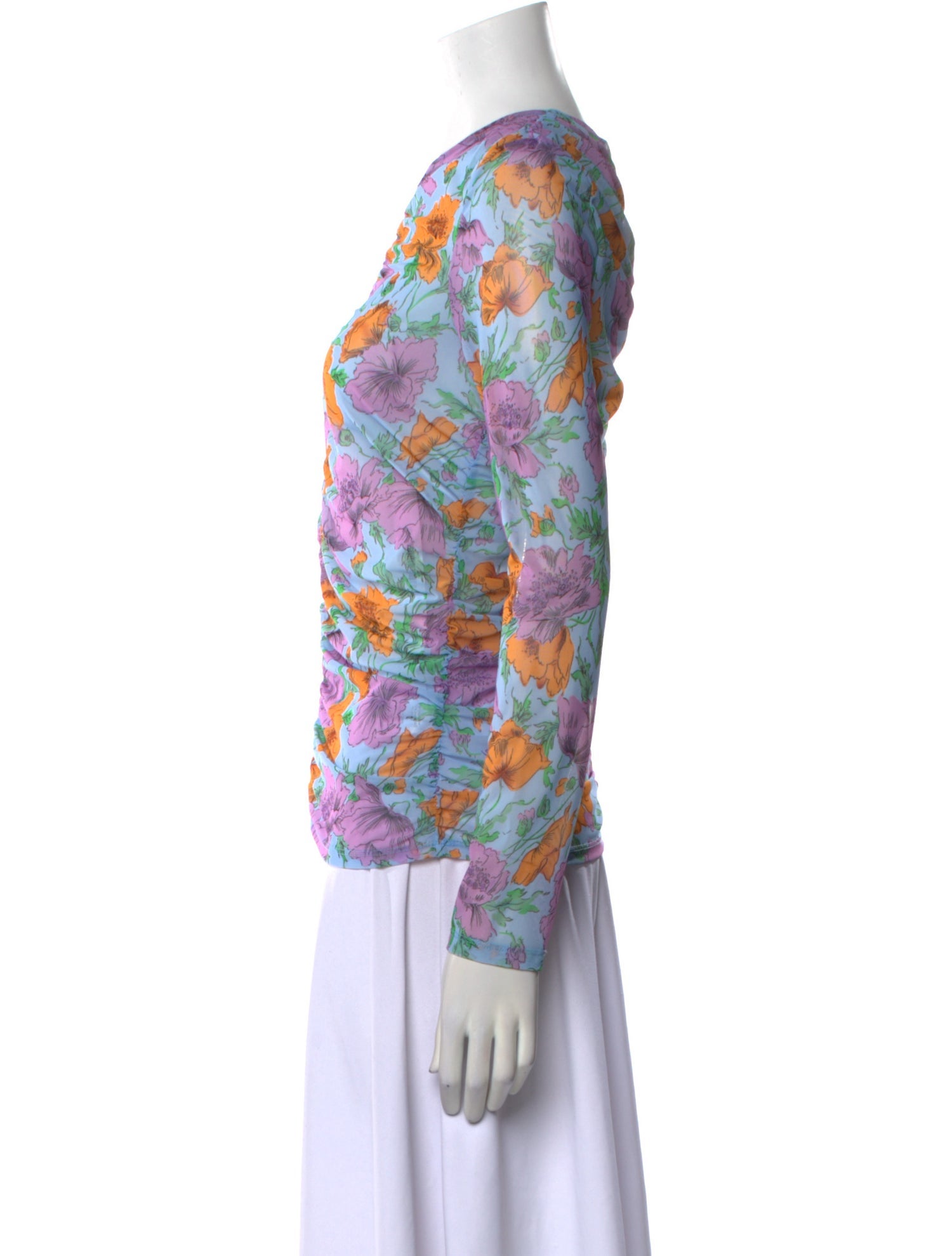 Veronica Beard Printed V-Neck Sweatshirt