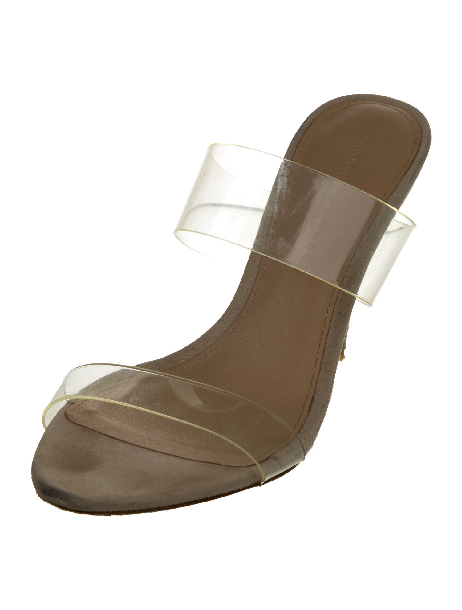 Veronica Beard PVC Leather Trim Embellishment Slides