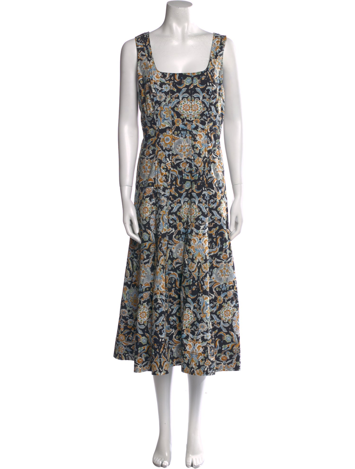 Veronica Beard Floral Print Midi Length Dress