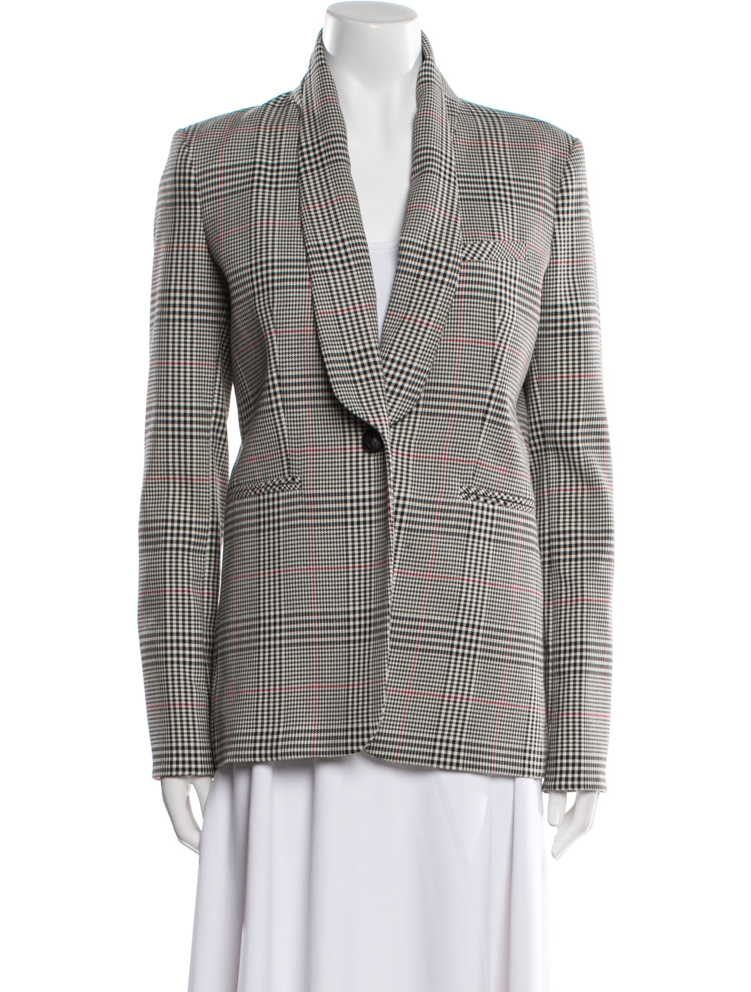 Veronica Beard Plaid Print Blazer