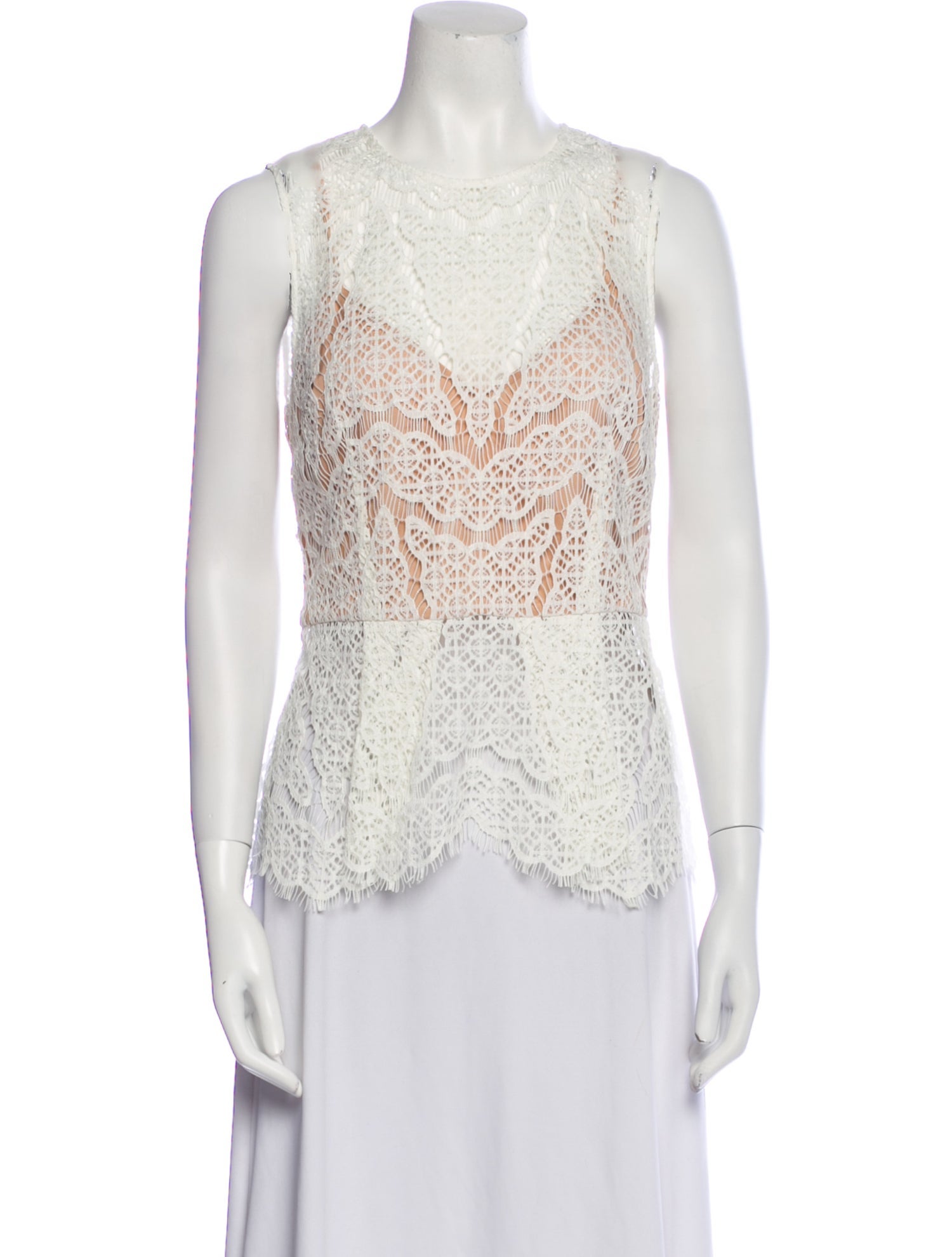 Veronica Beard Nylon Lace Pattern Top