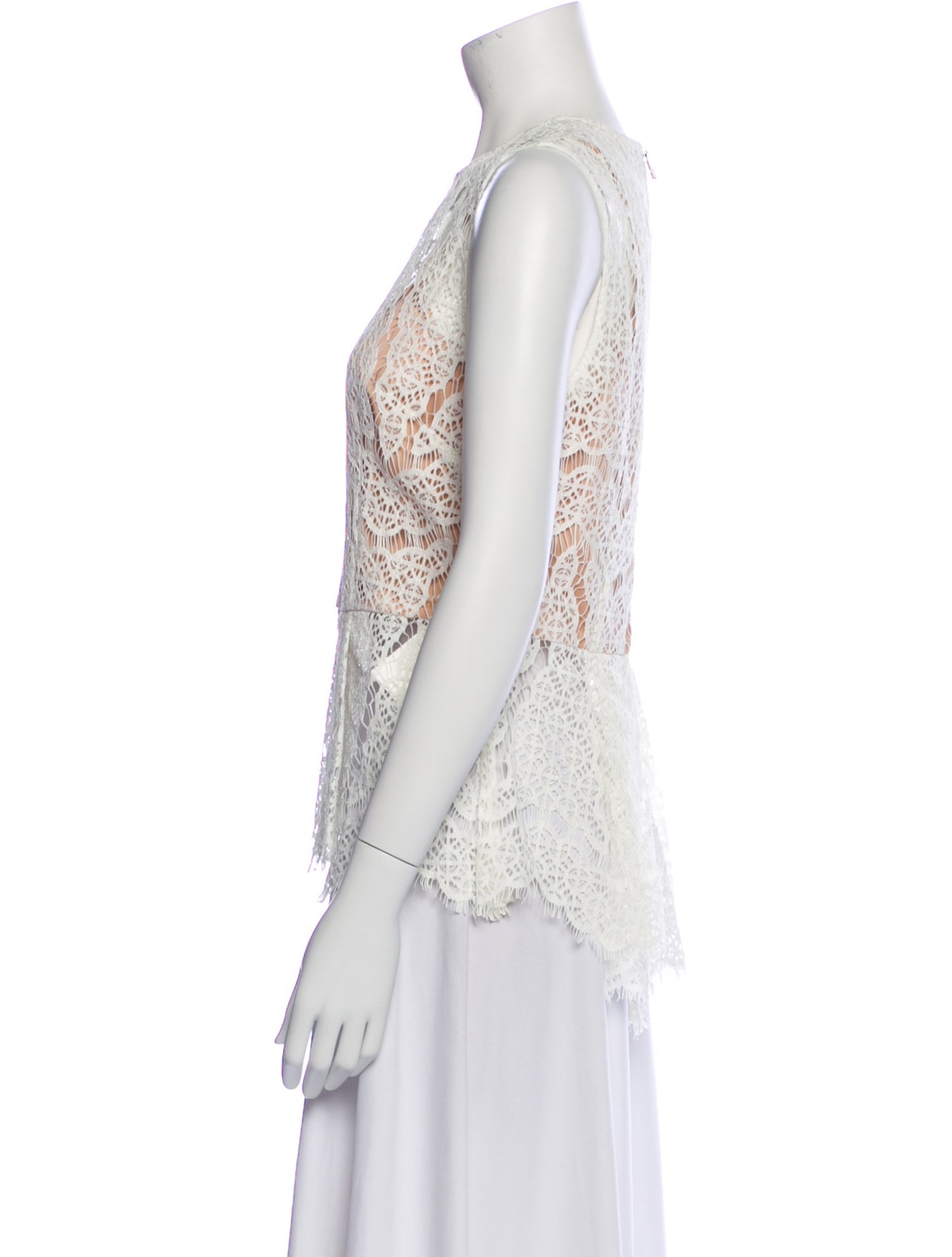 Veronica Beard Nylon Lace Pattern Top