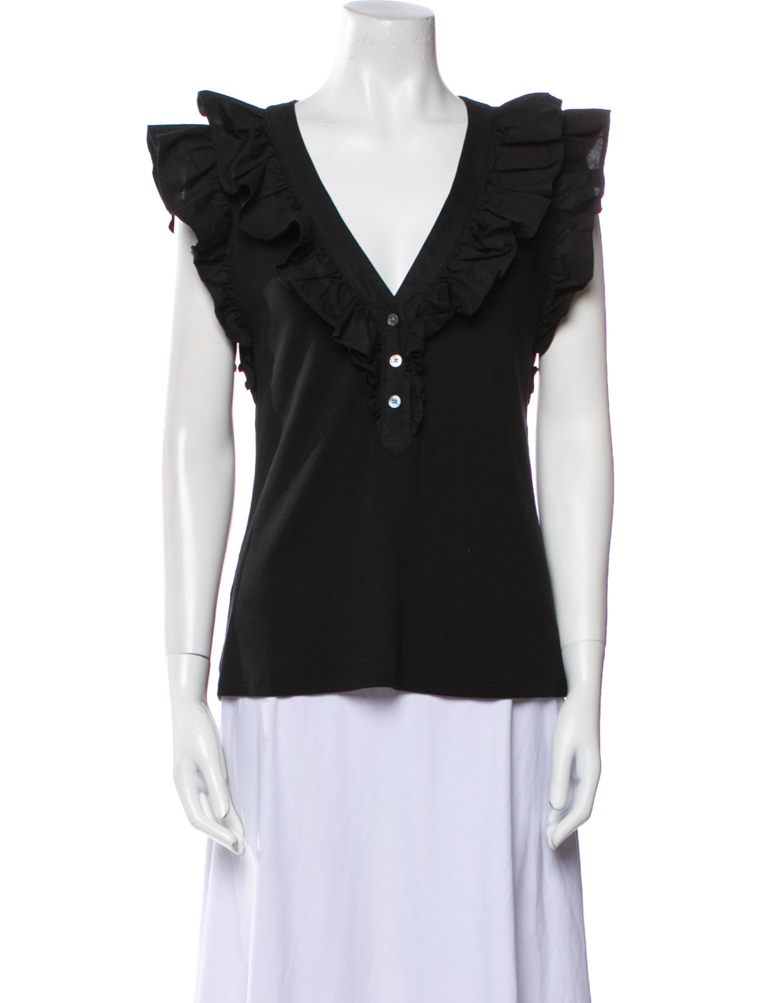 Veronica Beard V-Neck Short Sleeve Top