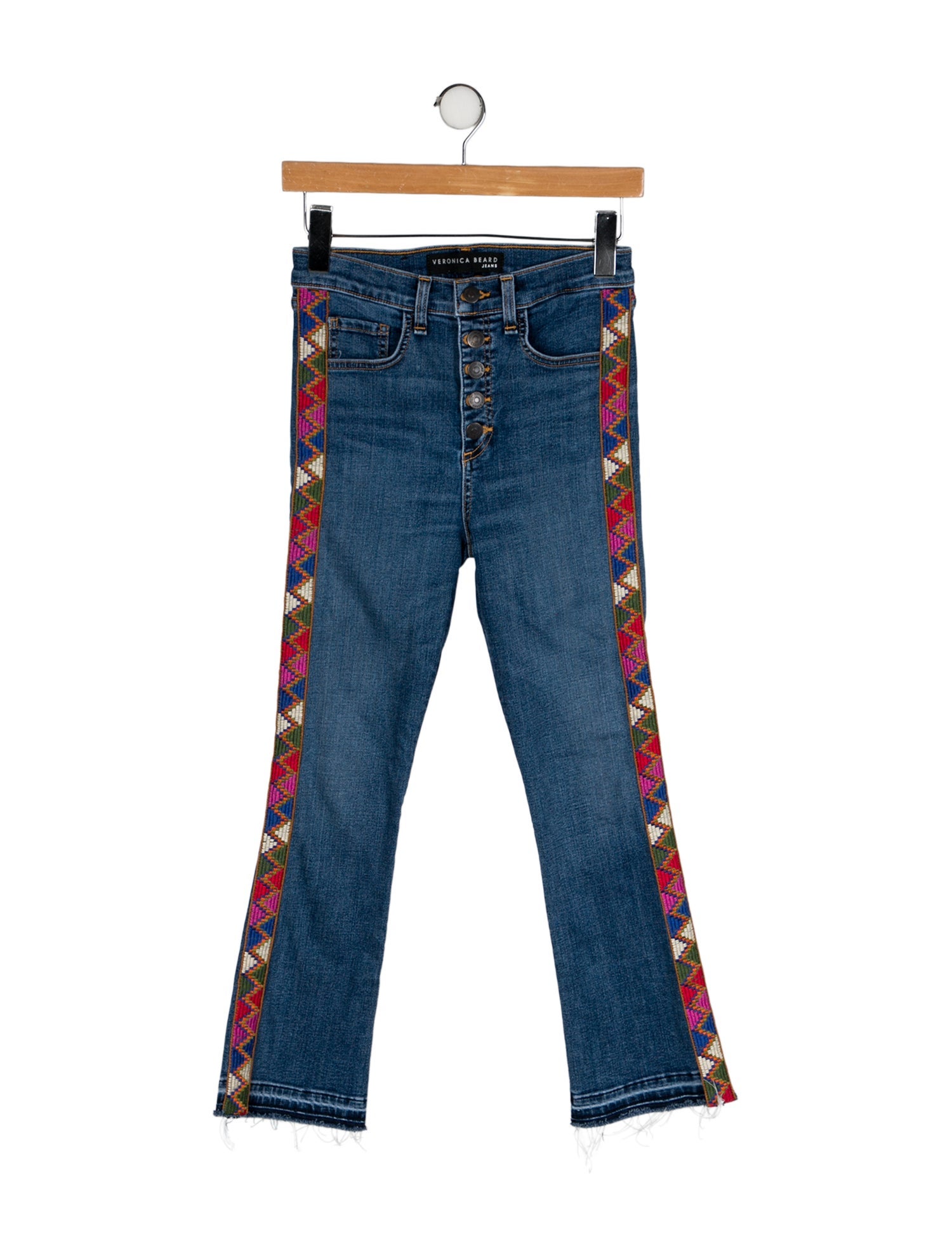 Veronica Beard Mid-Rise Straight Leg Jeans