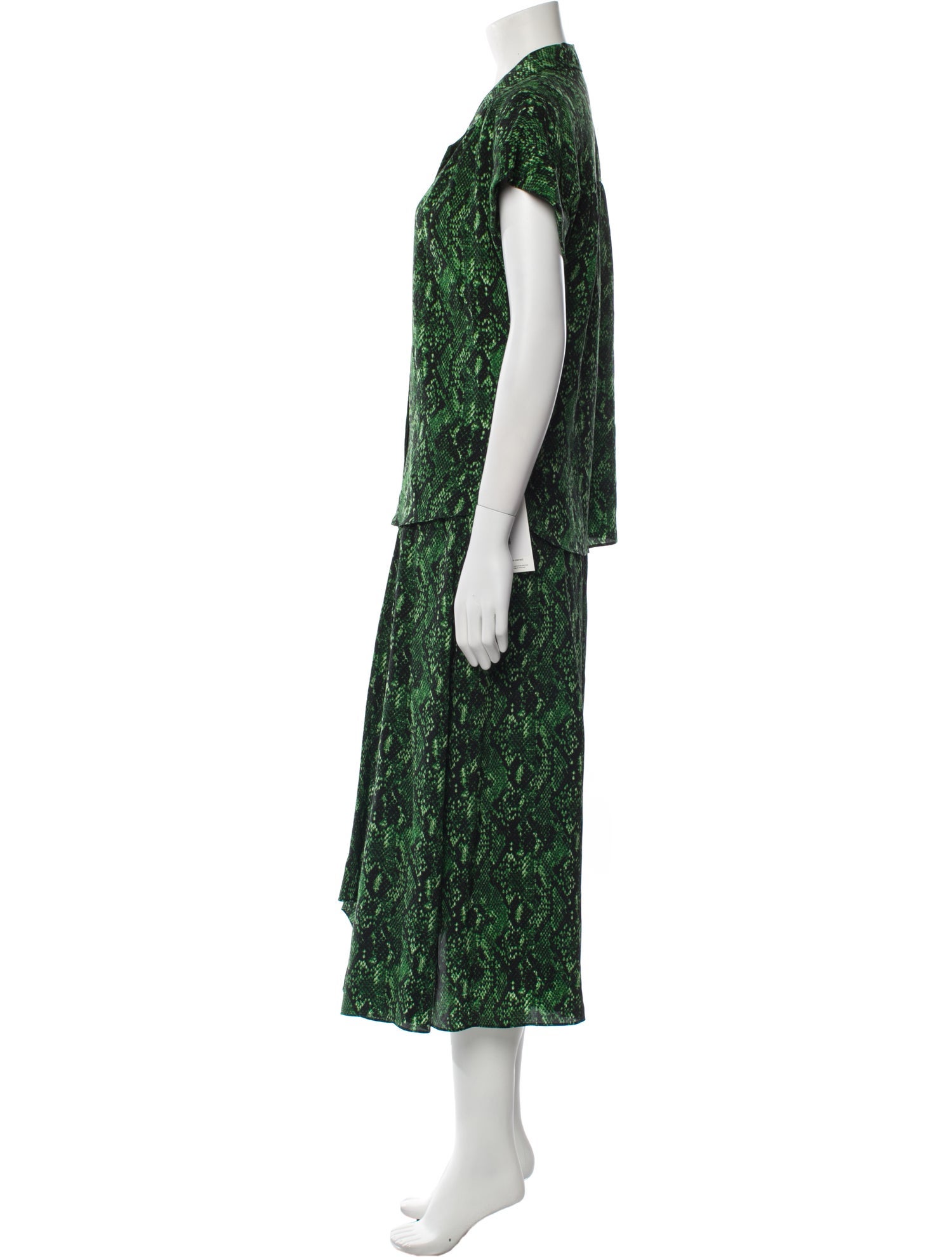 Veronica Beard Silk Animal Print Skirt Set