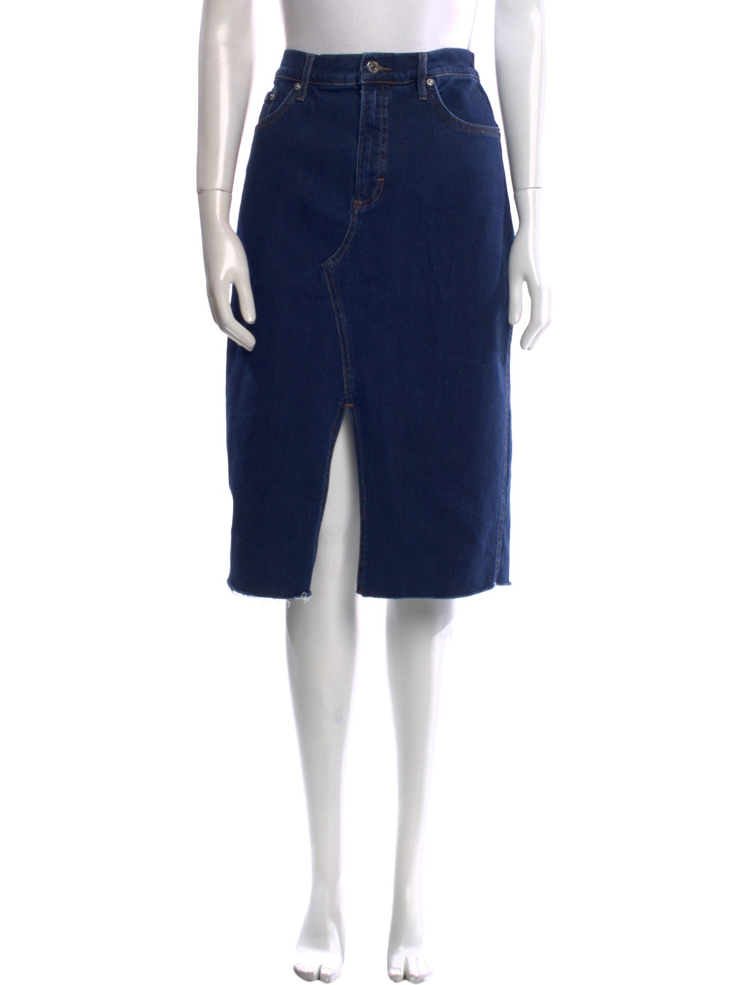 Veronica Beard Raw-Edge Trim Knee-Length Skirt