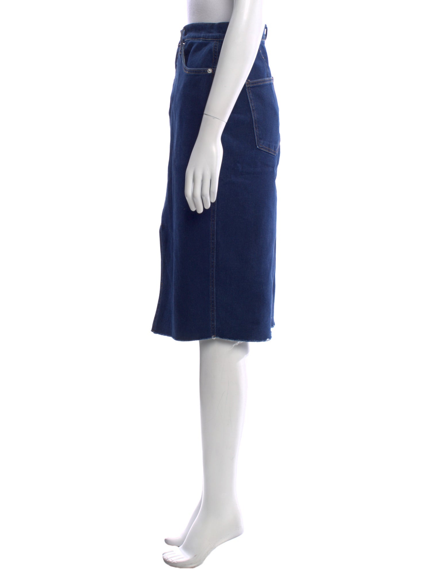 Veronica Beard Raw-Edge Trim Knee-Length Skirt