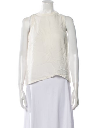 Veronica Beard Silk Crew Neck Crop Top