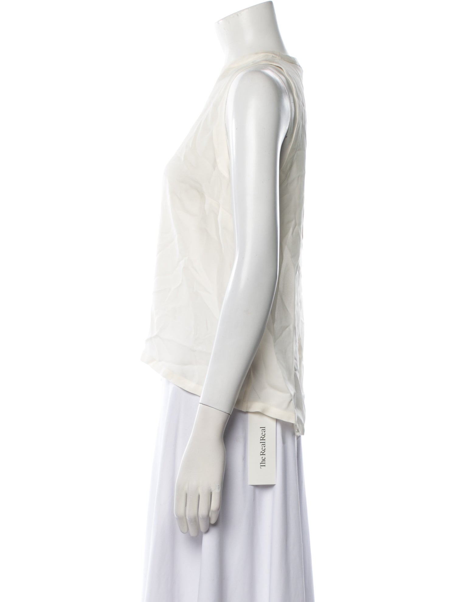 Veronica Beard Silk Crew Neck Crop Top