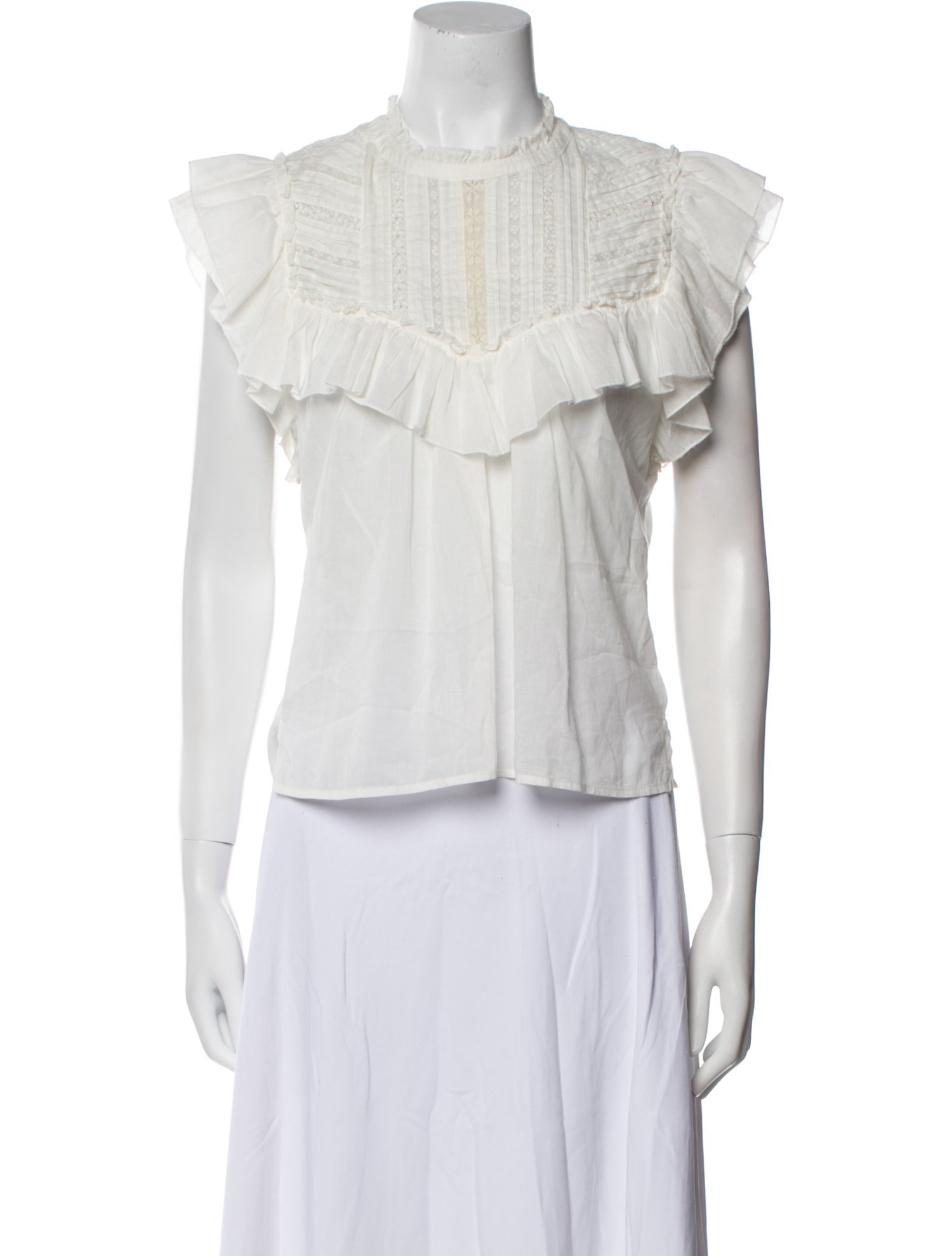 Veronica Beard Mock Neck Sleeveless Blouse