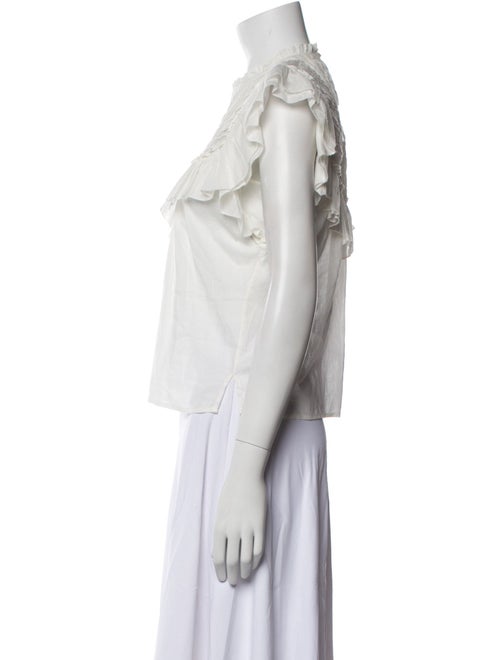 Veronica Beard Mock Neck Sleeveless Blouse