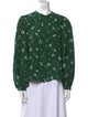 Veronica Beard Silk Floral Print Button-Up Top