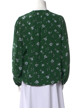 Veronica Beard Silk Floral Print Button-Up Top