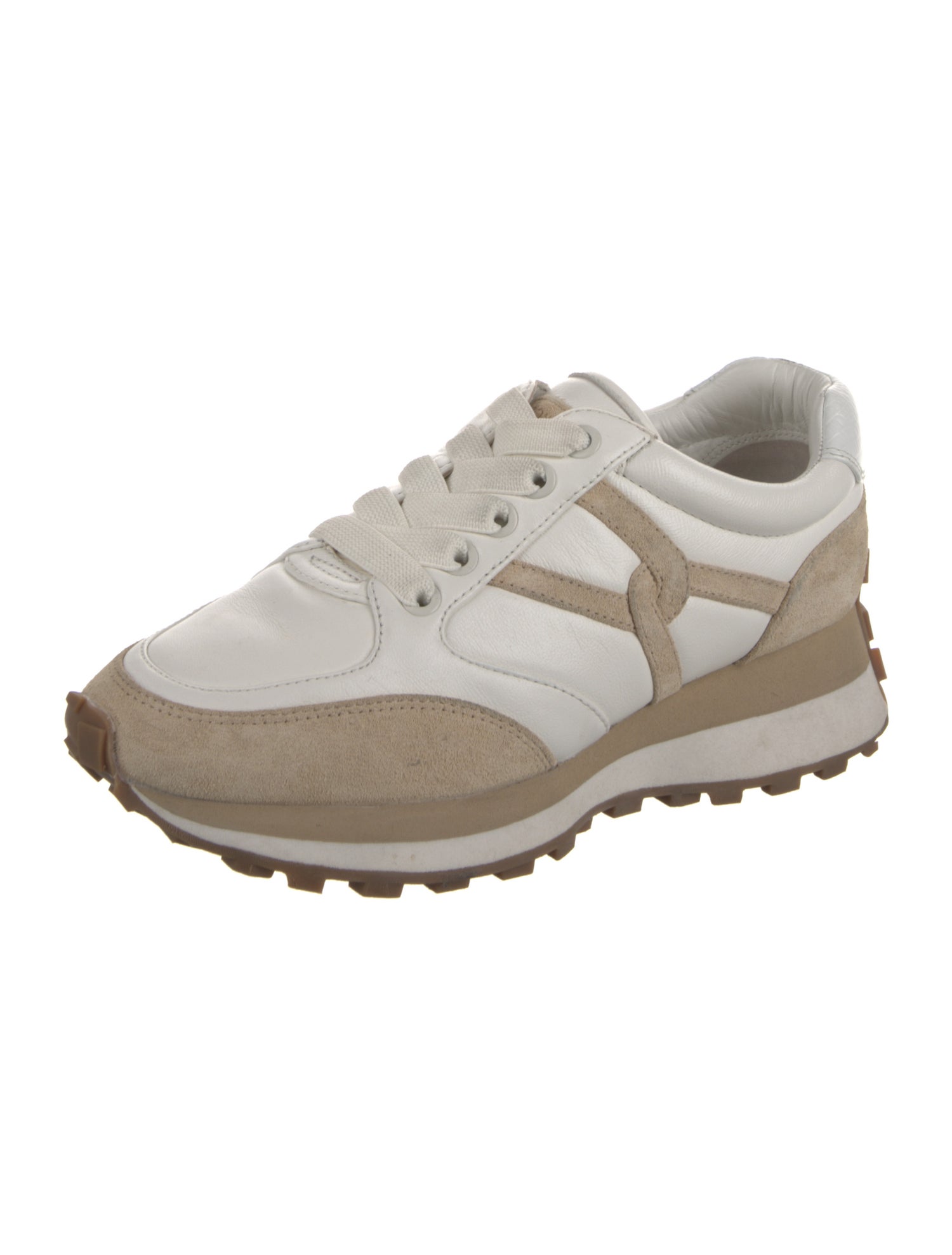 Veronica Beard Leather Colorblock Pattern Sneakers