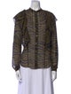 Veronica Beard Silk Animal Print Button-Up Top