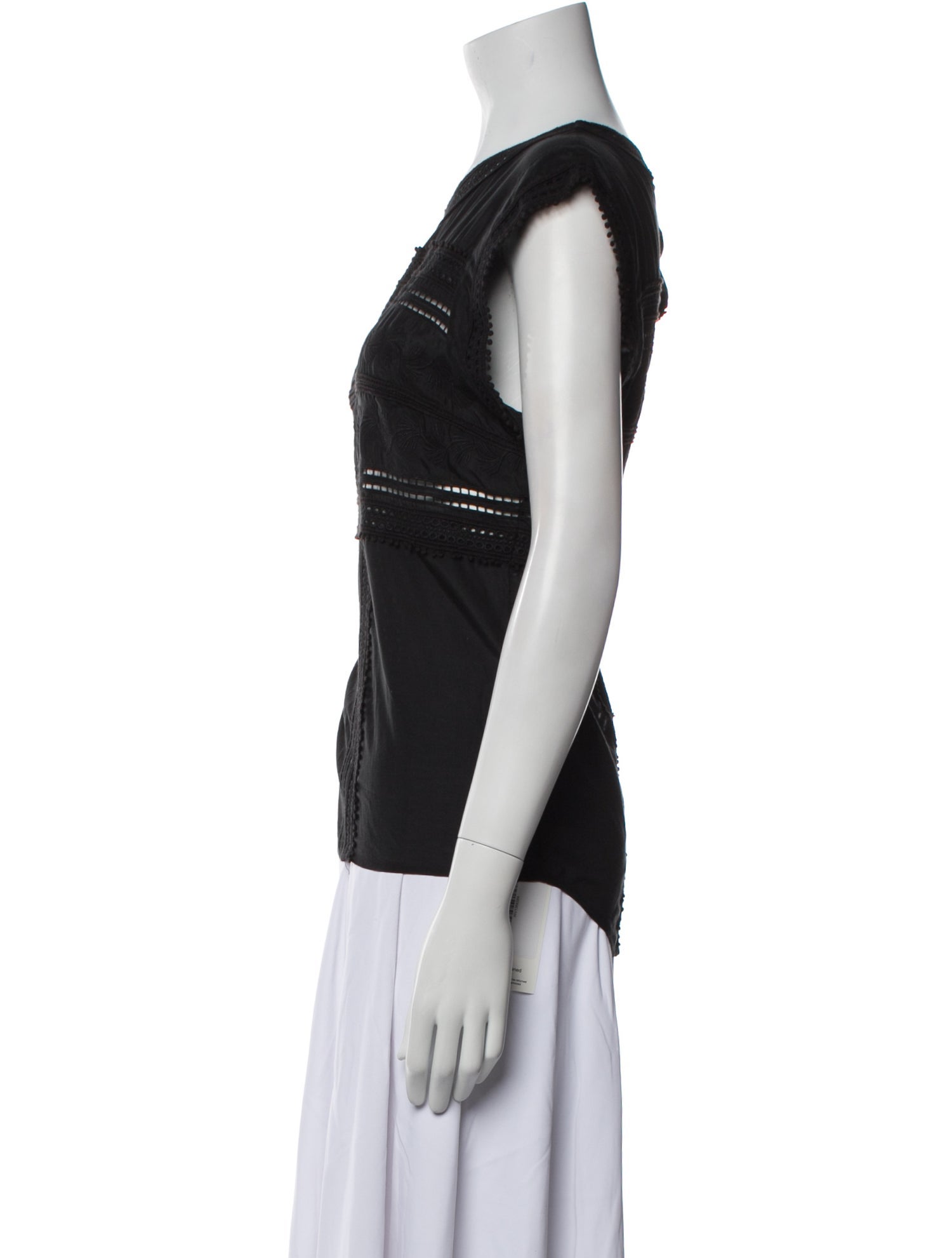 Veronica Beard Scoop Neck Short Sleeve Top