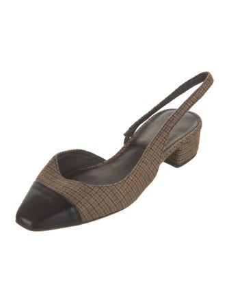 Veronica Beard Houndstooth Print Slingback Flats