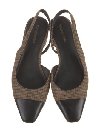 Veronica Beard Houndstooth Print Slingback Flats