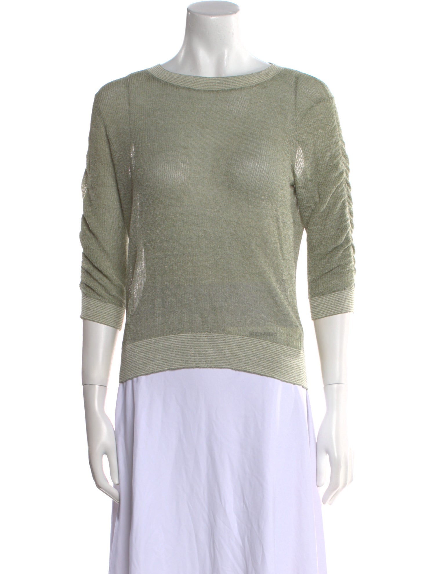 Veronica Beard Linen Bateau Neckline Sweater