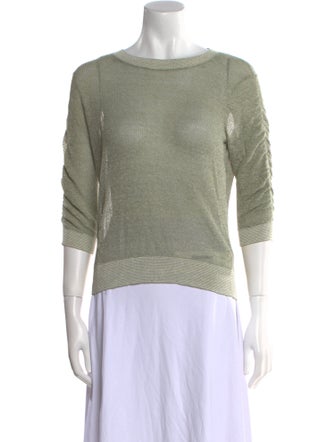 Veronica Beard Linen Bateau Neckline Sweater