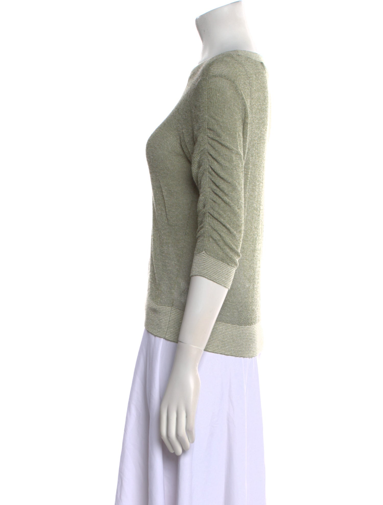 Veronica Beard Linen Bateau Neckline Sweater
