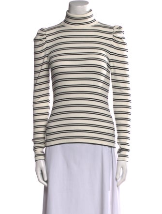 Veronica Beard Striped Turtleneck Top
