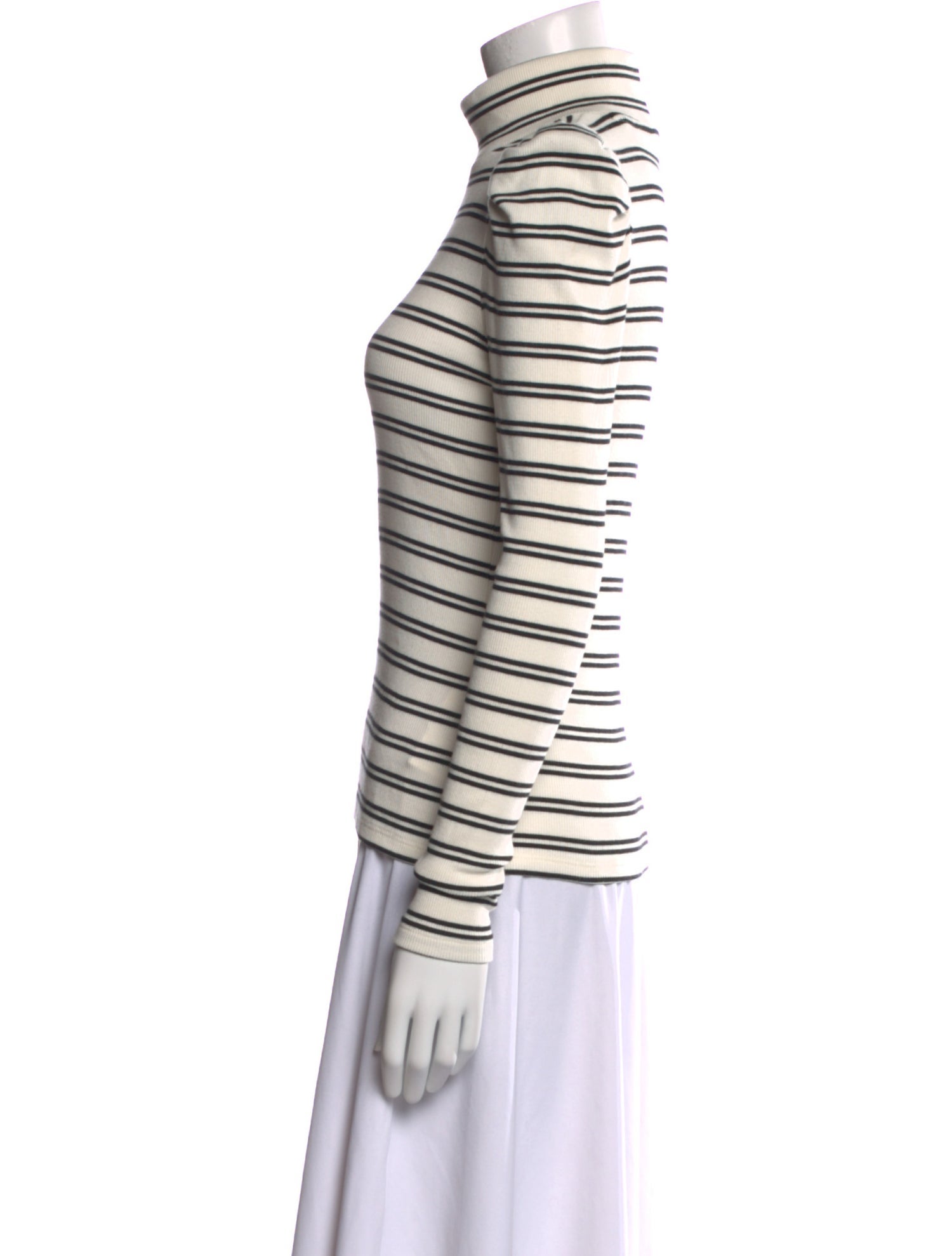 Veronica Beard Striped Turtleneck Top
