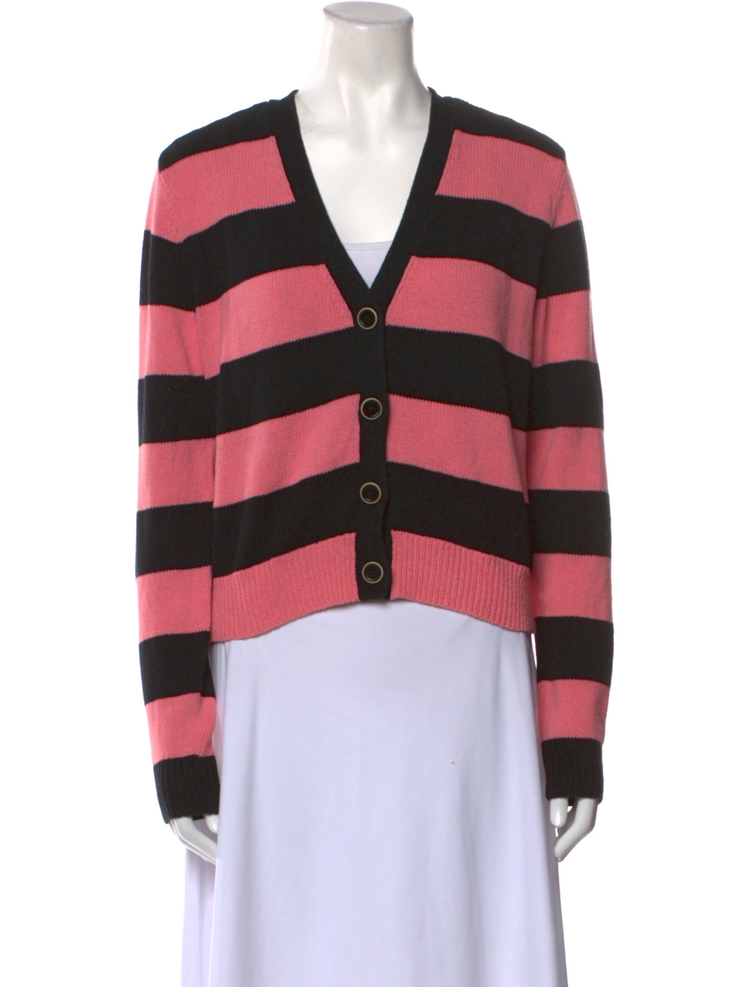 Veronica Beard Striped V-Neck Sweater