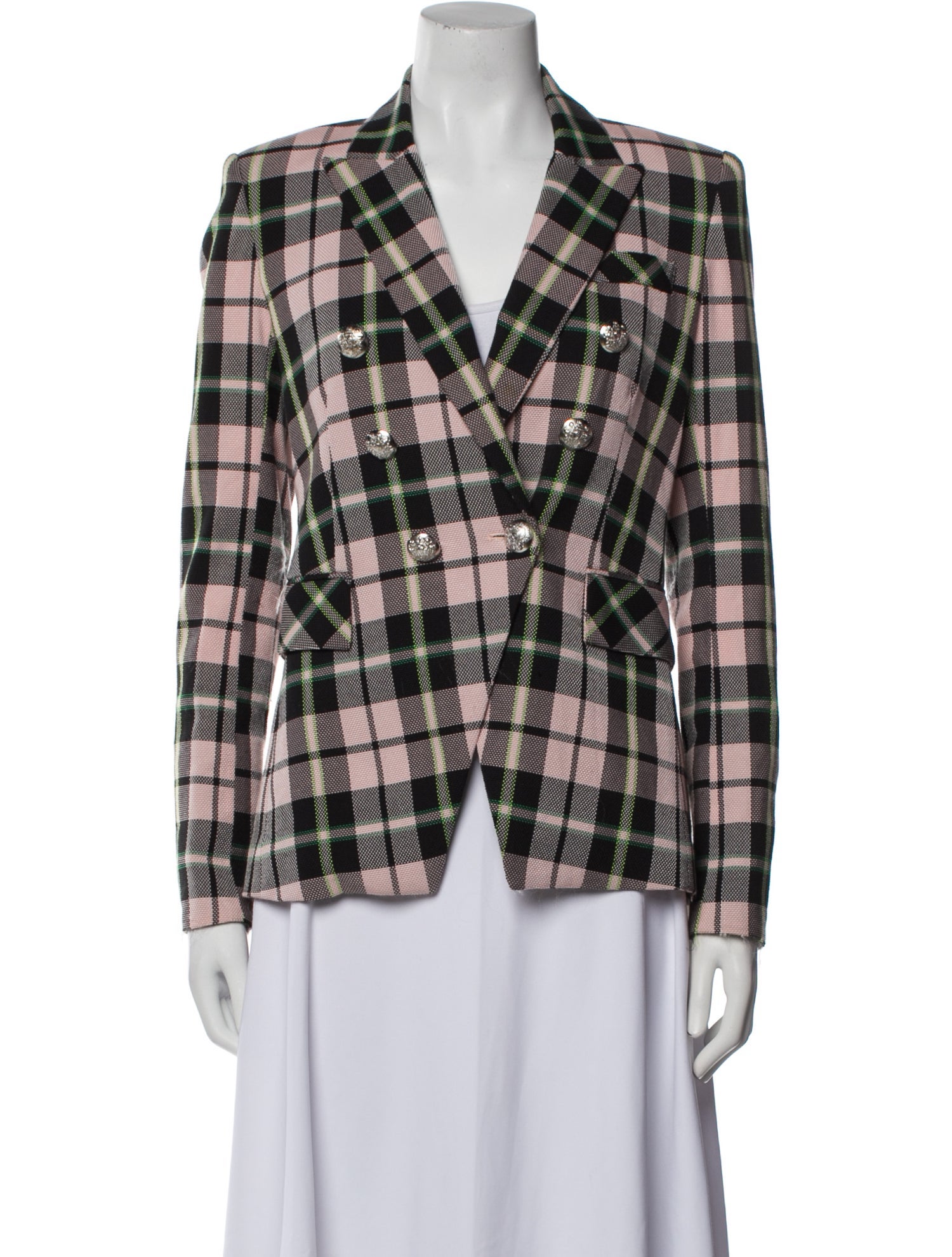 Veronica Beard Plaid Print Blazer