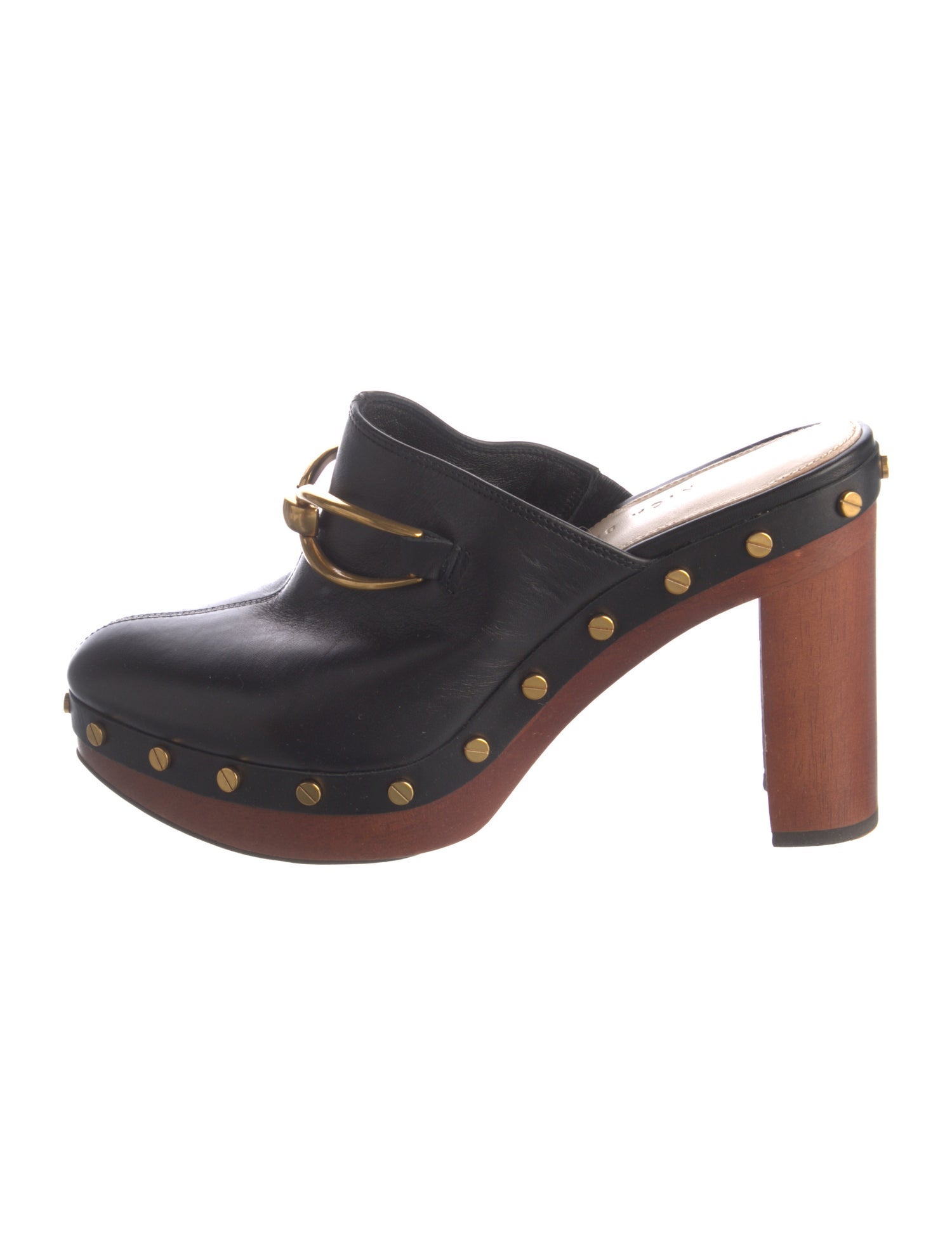 Veronica Beard Leather Studded Accents Mules