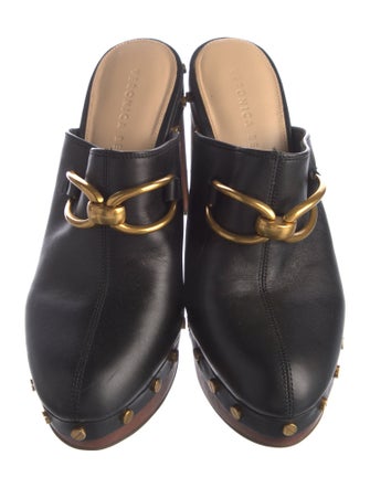 Veronica Beard Leather Studded Accents Mules