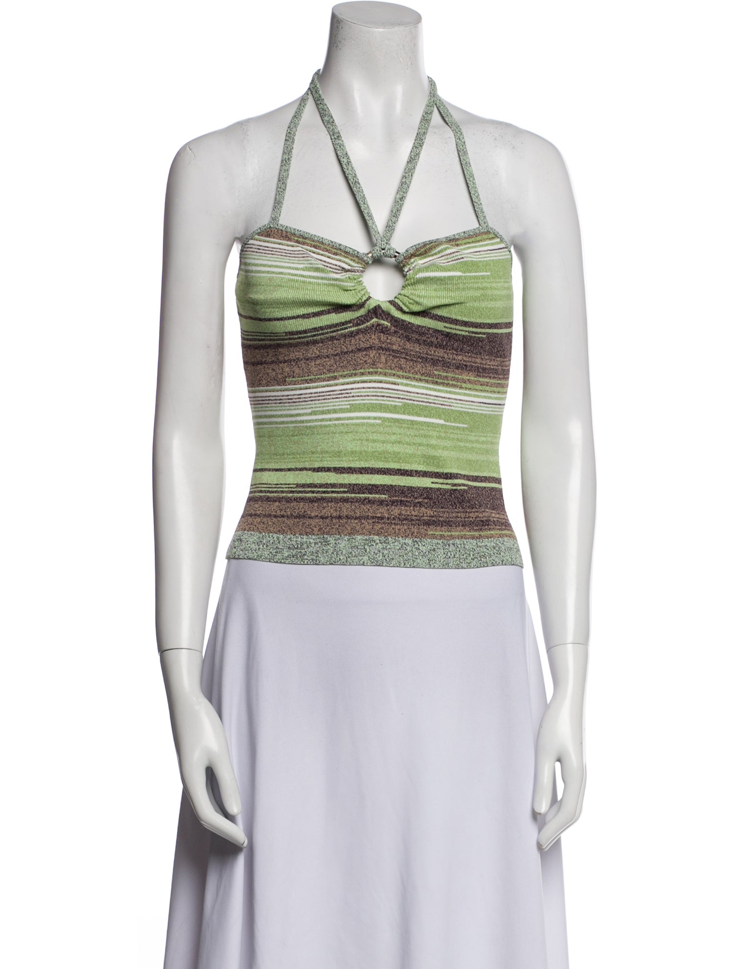 Veronica Beard Striped Halterneck Crop Top w/ Tags