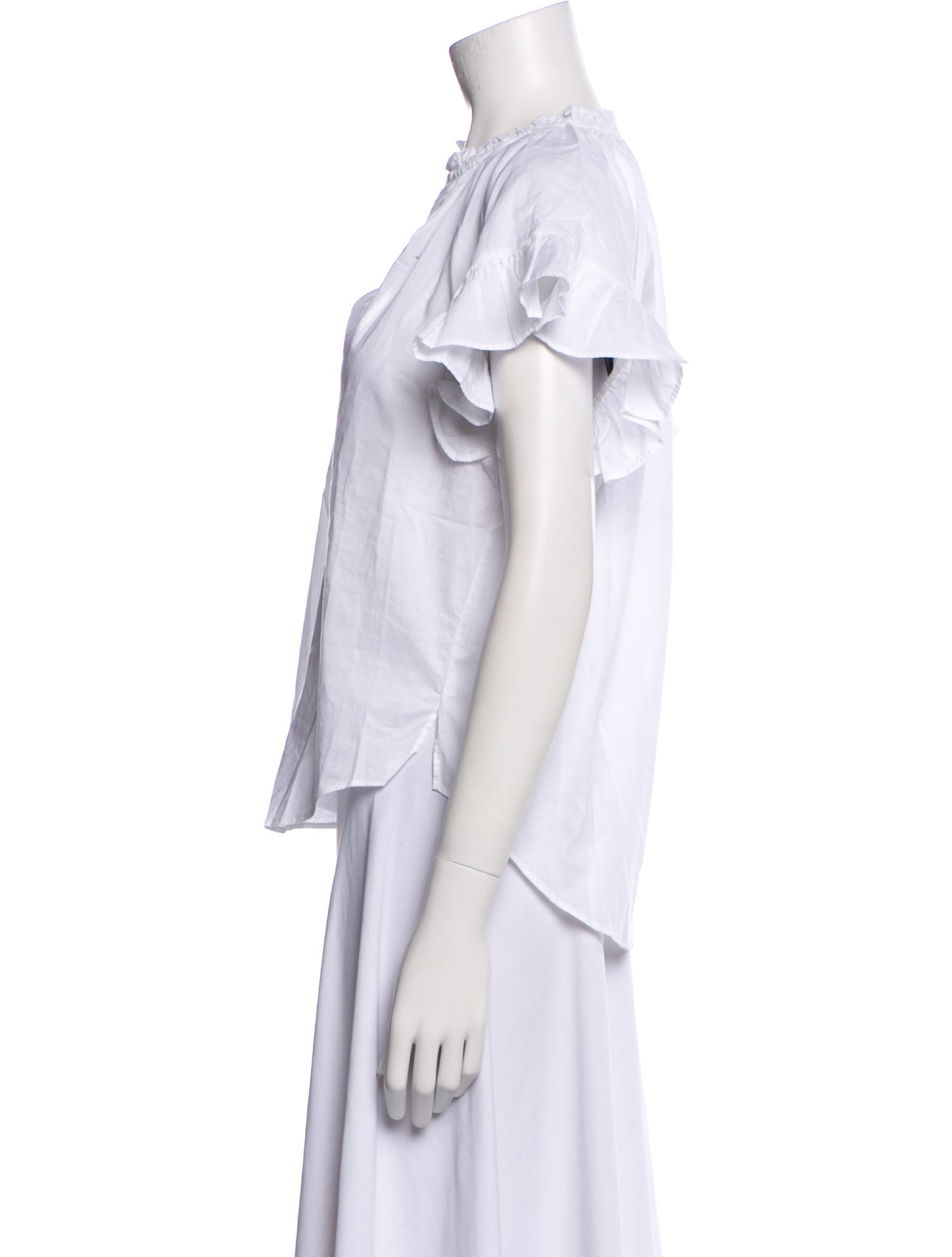 Veronica Beard V-Neck Short Sleeve Blouse