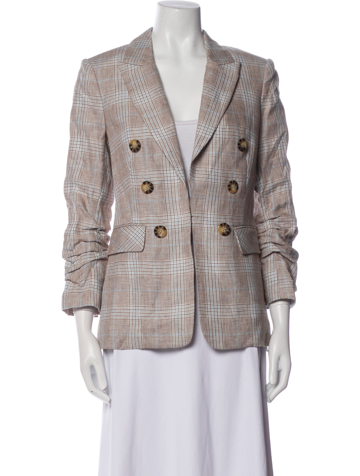 Veronica Beard Linen Plaid Print Blazer w/ Tags