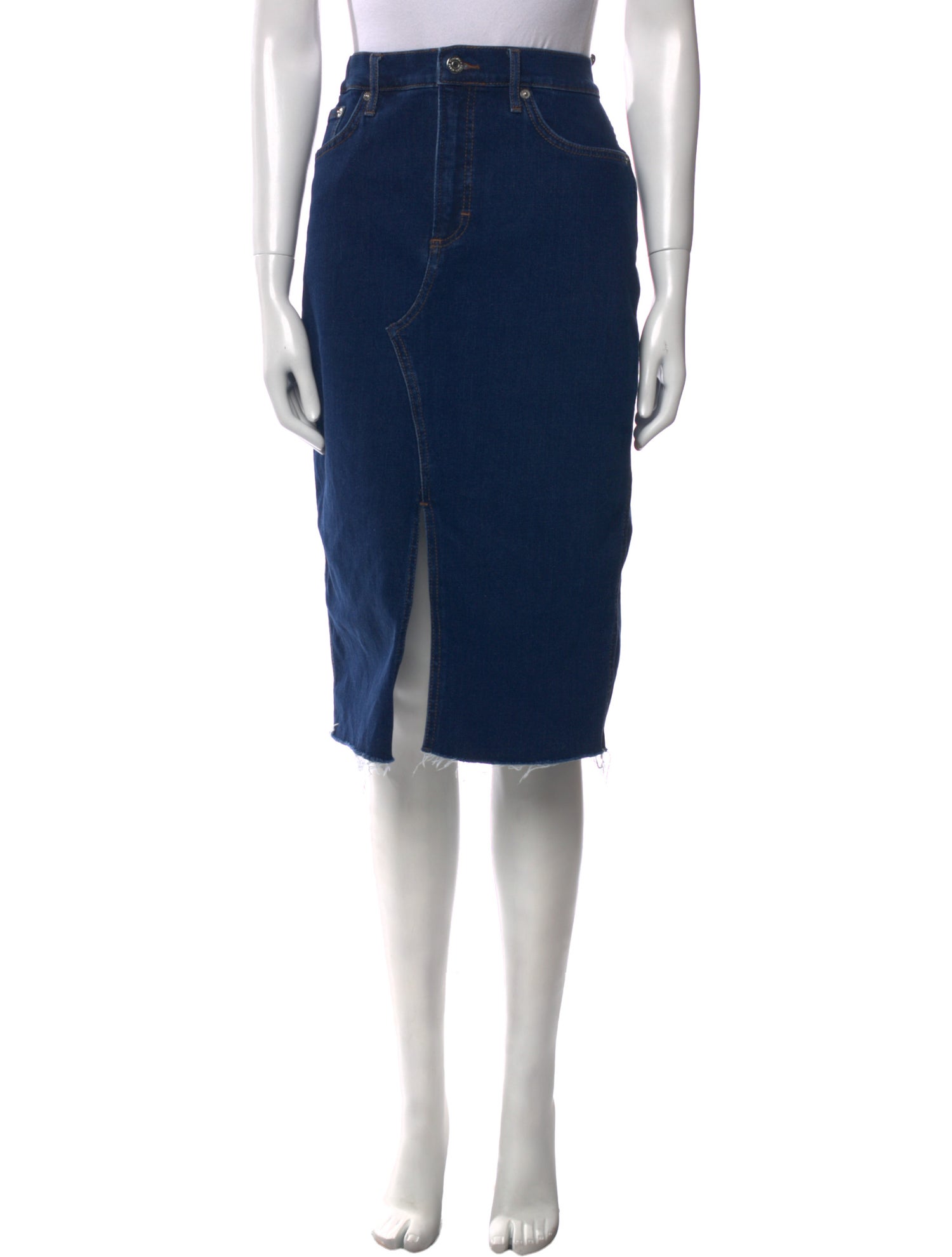 Veronica Beard Raw-Edge Trim Knee-Length Skirt