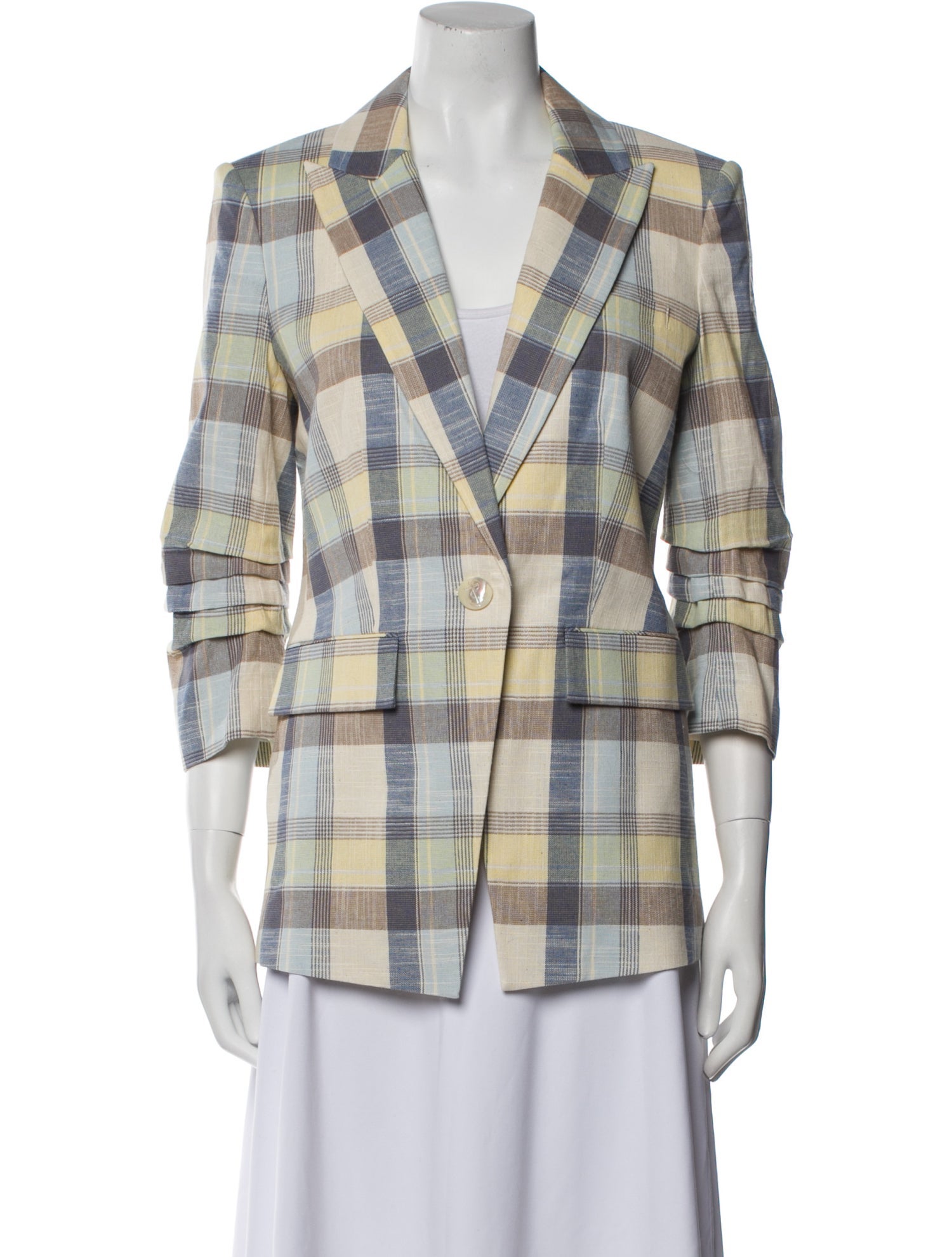 Veronica Beard Plaid Print Blazer