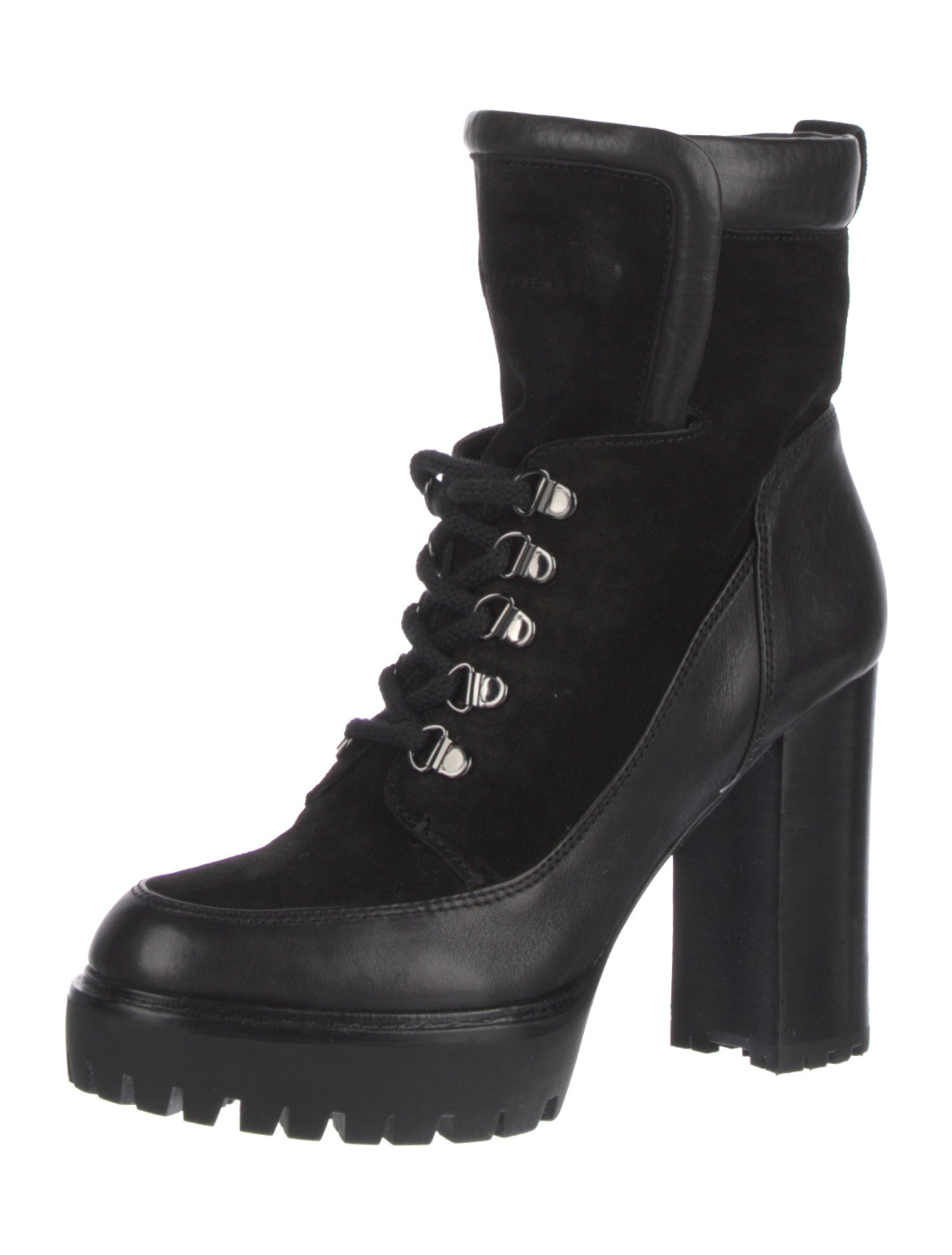 Veronica Beard Suede Leather Trim Embellishment Combat Boots