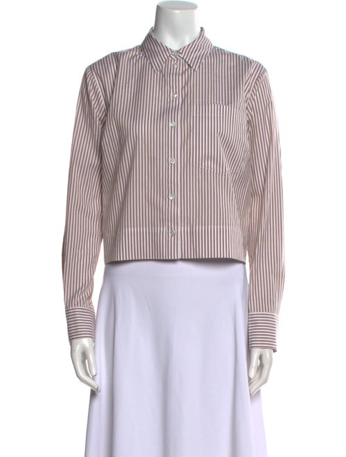 Veronica Beard Striped Long Sleeve Button-Up Top