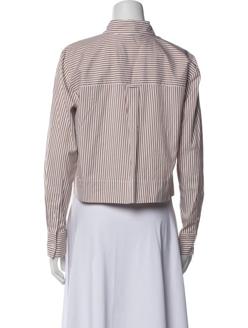 Veronica Beard Striped Long Sleeve Button-Up Top