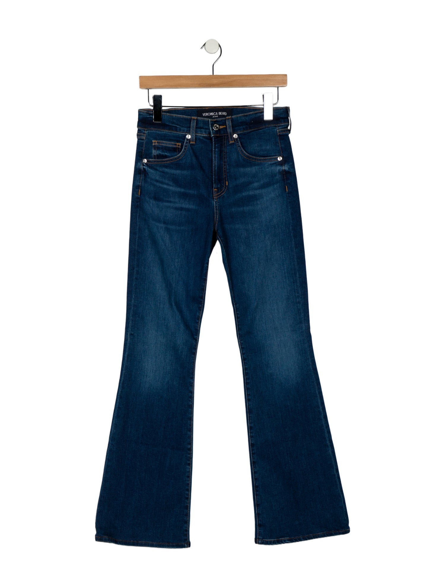 Veronica Beard Mid-Rise Wide Leg Jeans