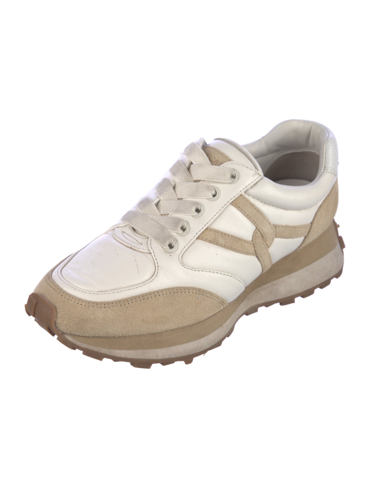 Veronica Beard Leather Colorblock Pattern Sneakers