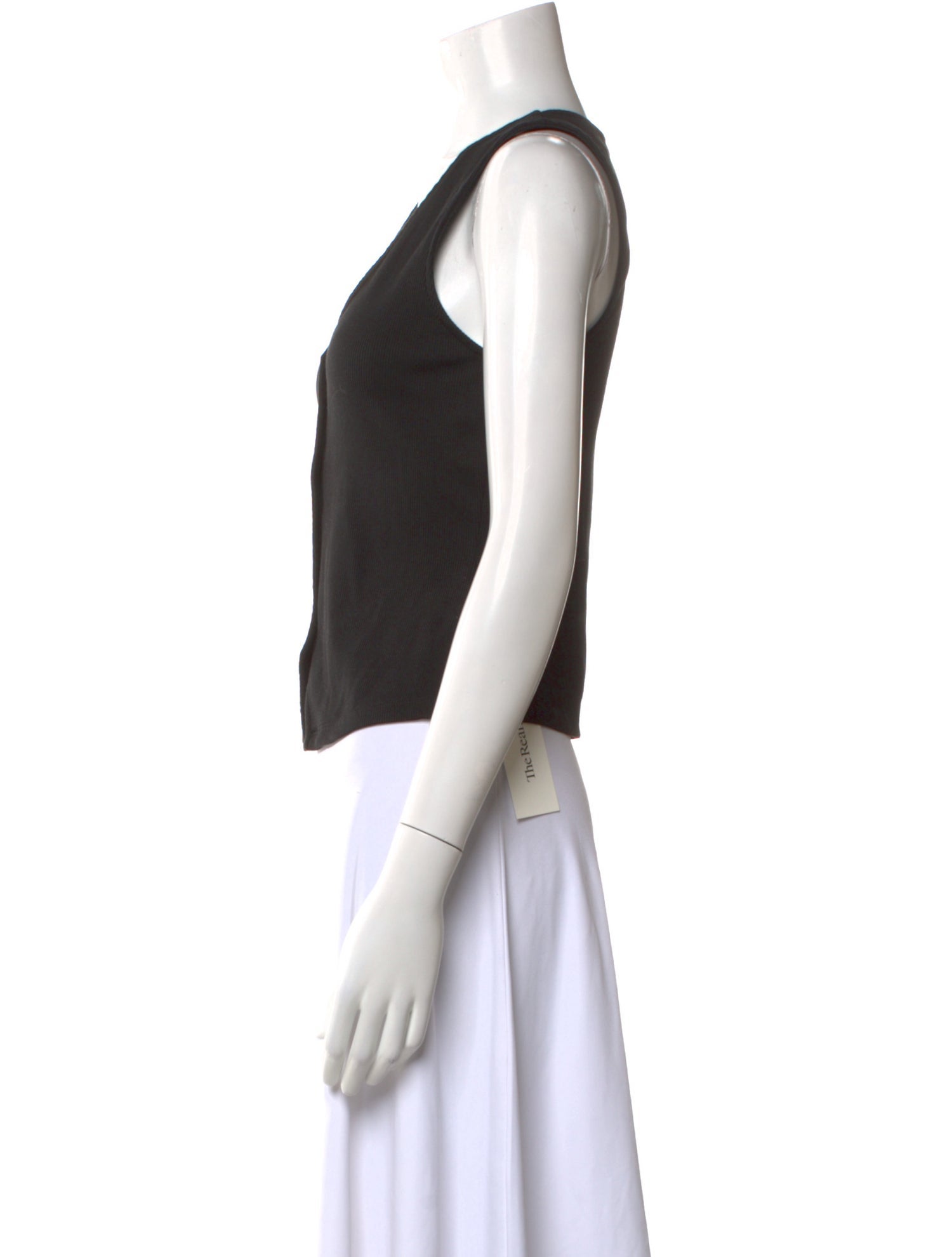 Veronica Beard V-Neck Sleeveless Crop Top