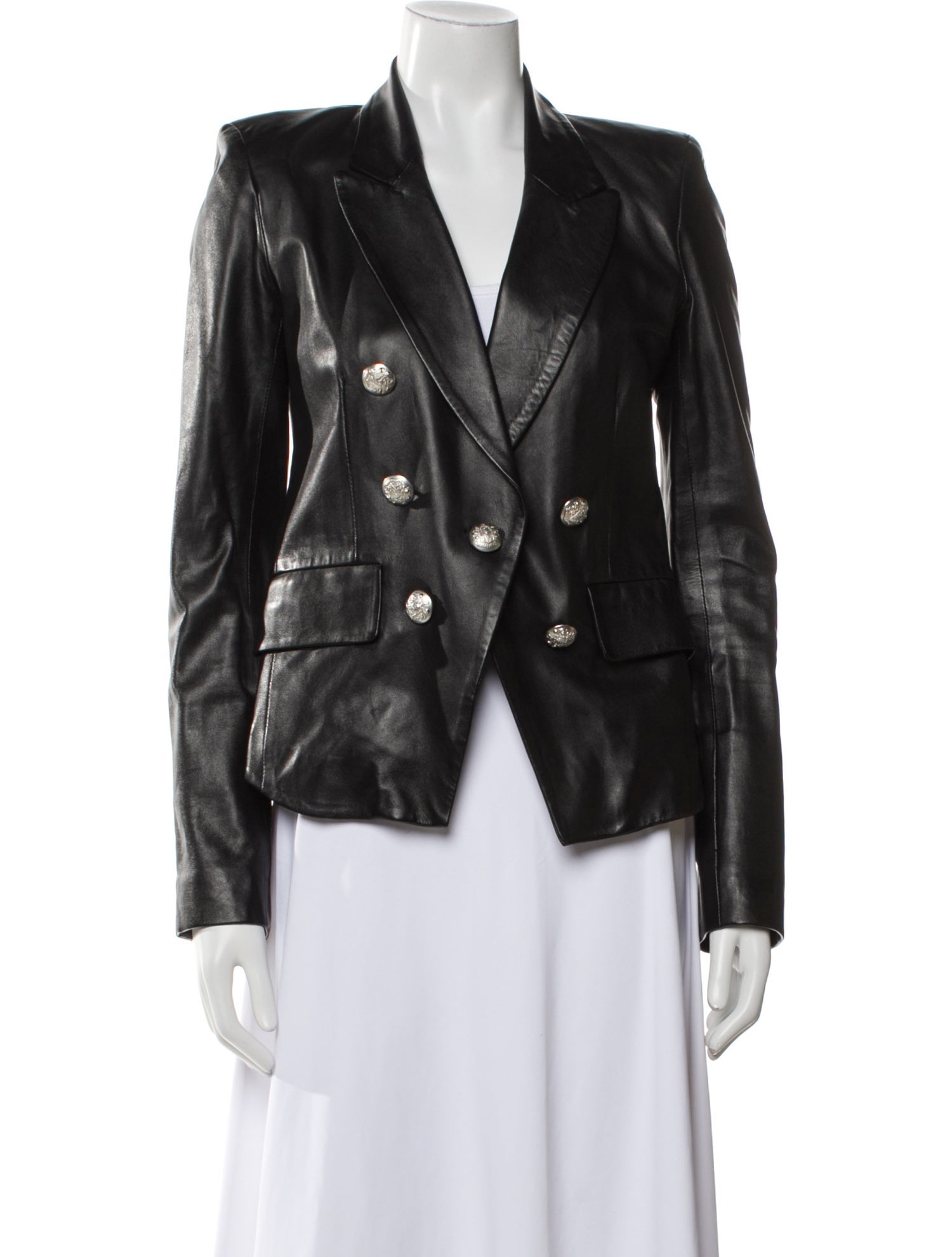 Veronica Beard Lamb Leather Blazer