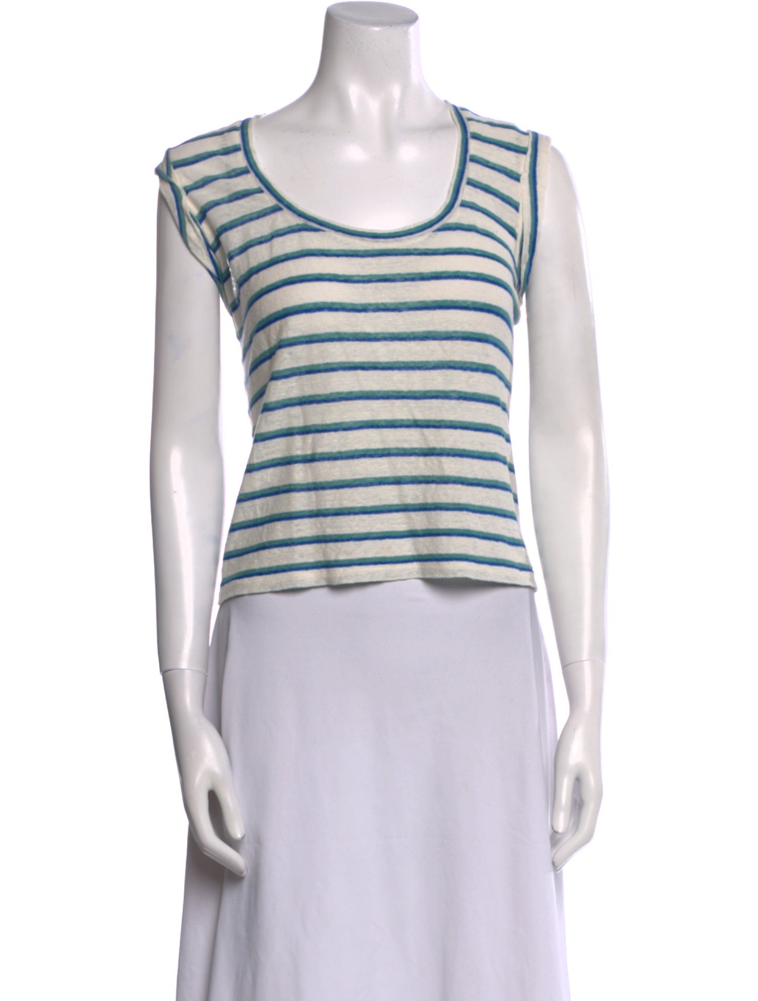Veronica Beard Linen Striped Crop Top